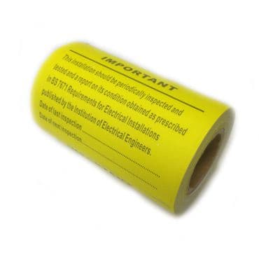 100x Periodic Inspection & Test Electrical Safety Label Roll 75x50mm
