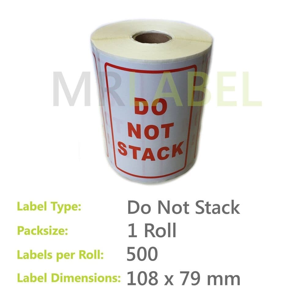 Do Not Stack Parcel Labels - Large with Image - 108 x 79mm - 500 Labels ...