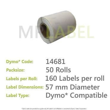 Dymo 14681 Compatible Roll of Labels (50 Rolls)