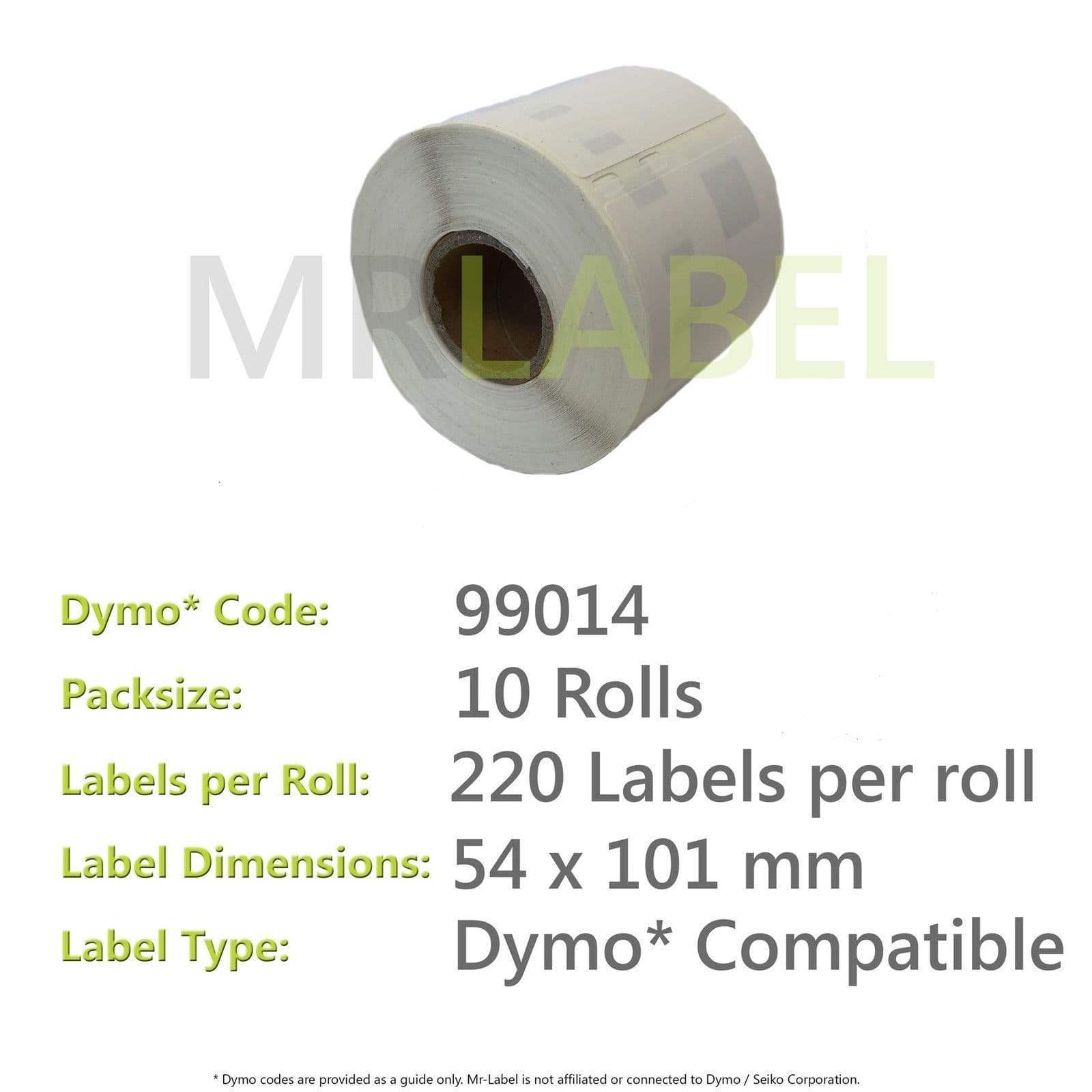 Dymo 99014 Compatible Roll of Labels (10 Rolls)