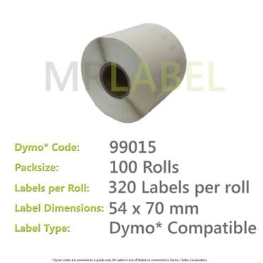 Dymo 99015 Compatible Roll of Labels (100 Rolls)