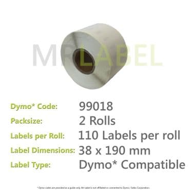 Dymo 99018 Compatible Roll of Labels (2 Rolls)