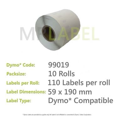 Dymo 99019 Compatible Roll of Labels (10 Rolls)