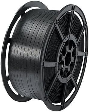 12MM BLACK STRAPPING  PR190 1500M LENGTH