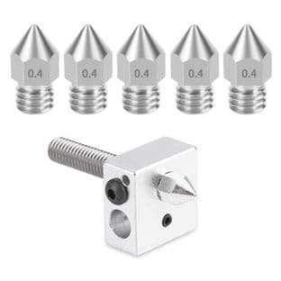 MK8 Stainless Steel 0.4mm Nozzle for Creality, Anet 3D printers