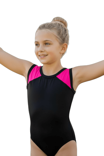 2 tone black & pink mesh leotard