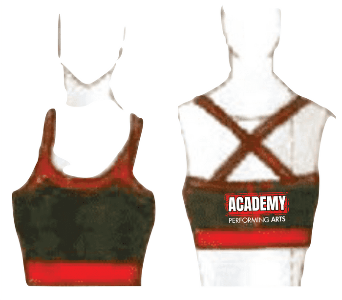 Academy Performing Arts  2 colour  strappy crop top