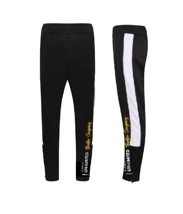 Academy Un-limited  Black and White TRACKSUIT BOTTOMS LV883