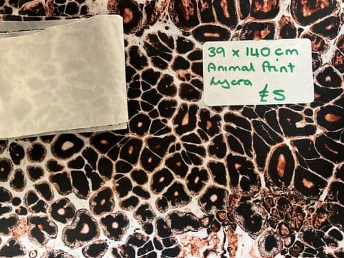 Animal print lycra remnant 39 x 140 cm