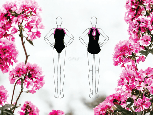 Anne Taylor's Academy of Dance 2 colour high neck leotard (1)