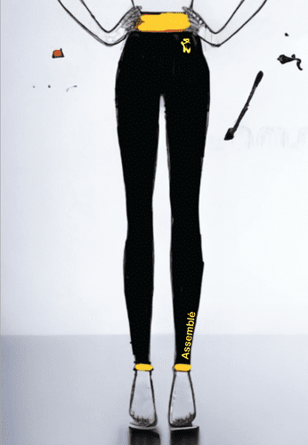 Assemble School of Dance 2 tone leggings Black/Yellow