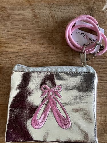 Ballet shoes purse with pink elastics