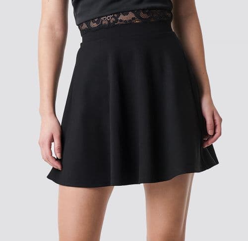 Black nylon Lycra latin skirt