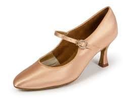 Dansport C2005 Ladies Ballroom Shoe Flesh Satin 2" Heel