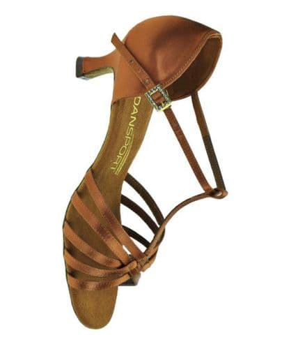 Dansport L3005 Ladies Latin Shoe Tan Satin 2" or 2.5 “ Heel