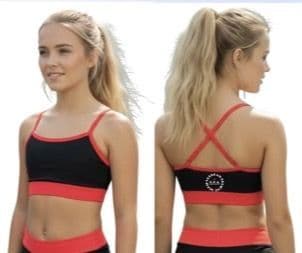 DBA  2 colour Strappy crop top contrast trim