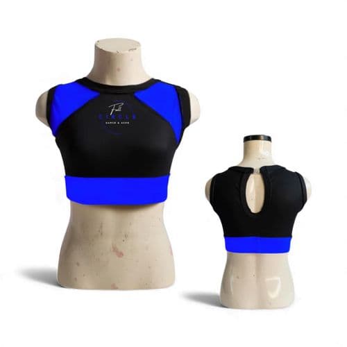 Full Circle Dance & Acro high front crop Top with contrast trim
