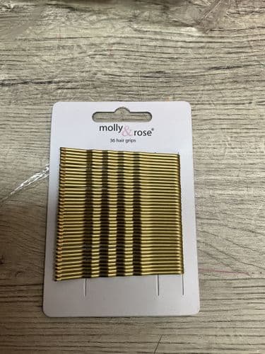 Hair grips. 65mm. Card of 36. Blonde.(hd831)