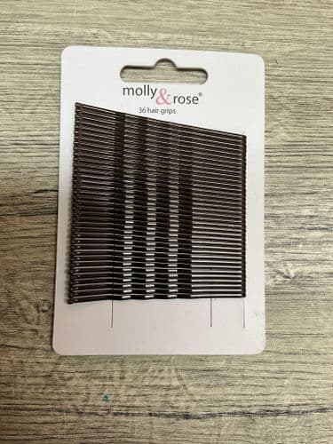 Hair grips. 65mm. Card of 36. Brown (hd835)