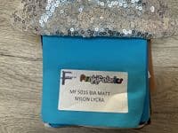 High front leotard with keyhole back and sequin skirt on silver waistband