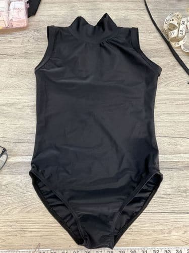 High neck leotard. Black. Age 9-11