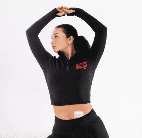 Kellets Silky Dance Long Sleeve 1/2 Zip Crop Top