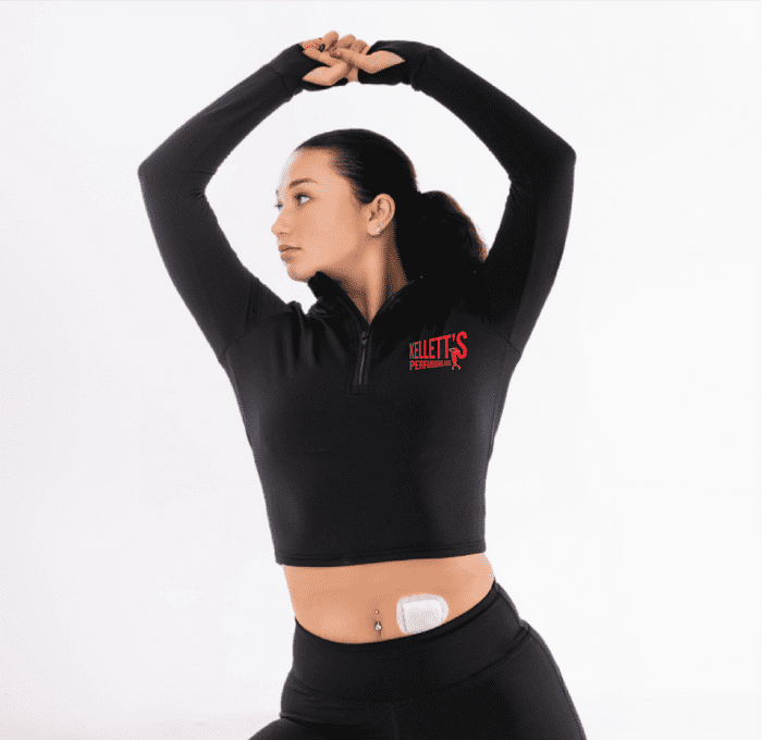 Kellets Silky Dance Long Sleeve 1/2 Zip Crop Top