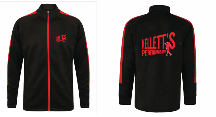 Kelletts Performing Arts  Black & Red LV871(3B) TRACKSUIT TOP