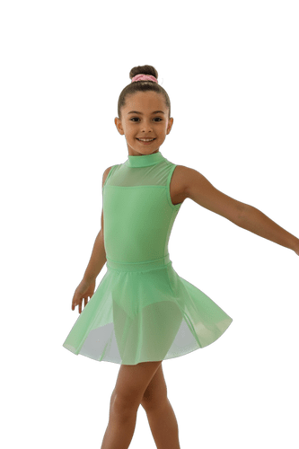 Matt lycra leotard with seperate matching skirt.