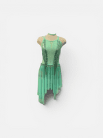 Mint green lycra mesh and sequin lyrical dress with diamanté age 12-13