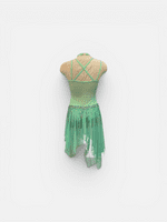 Mint green lycra mesh and sequin lyrical dress with diamanté age 12-13