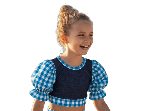 Mix n Match cowgirl. Pouff sleeve crop top