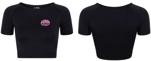 Pink Diamonds  Activewear Seamless Crop T Shirt