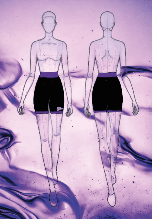 Purple Gecko  2 colour cycle shorts with contrast trim (1)