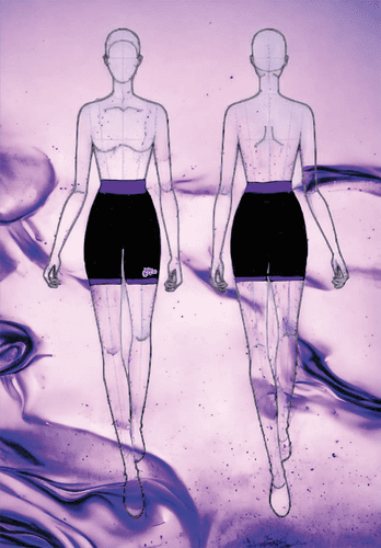 Purple Gecko 2 colour cycle shorts with contrast trim (1)