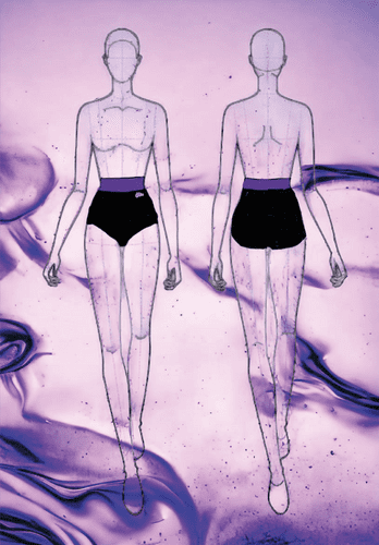 Purple Gecko 2 colour dance Knicks with contrast trim