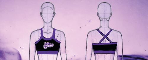 Purple Gecko  2 colour  strappy crop top