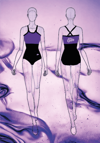 Purple Gecko 2 tone strappy leotard