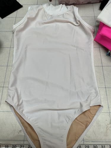 RTG high neck leotard. White. Adult uk 8. Fully lined