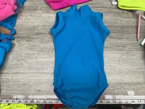 RTG high neck sleeveless leotard. Turquoise  Age 2-3