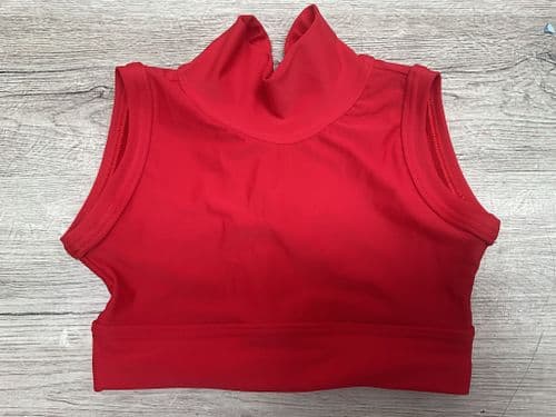 RTG red sleeveless high neck crop. Front lined. Age 5-6 (1)
