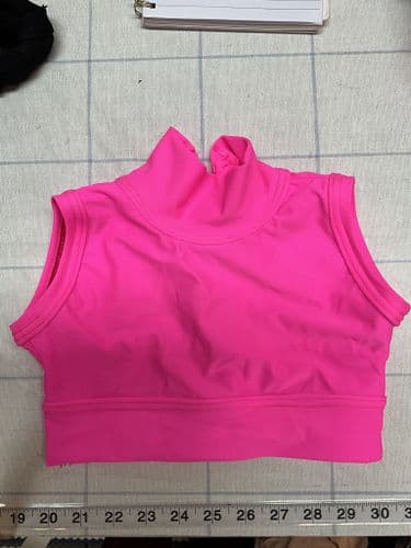 RTG sleeveless crop age  5-6 flo pink front lined