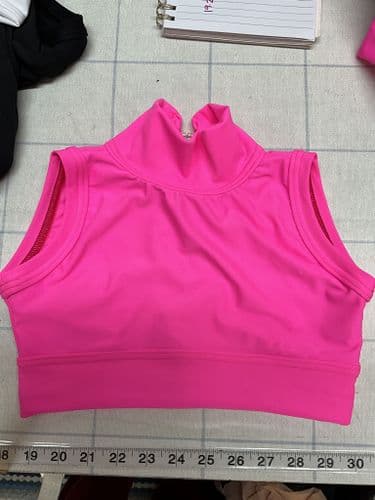 RTG sleeveless crop age  7-8 flo pink front lined