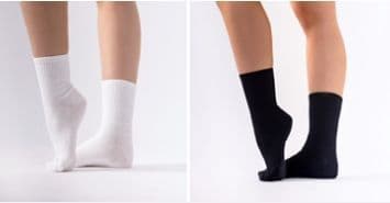 Silky crew socks. 1 pair. Black or white