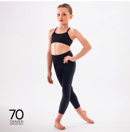Silky girls high performance black footless tights
