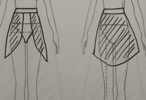 Split Lyrical Skirt Lycra & Power Mesh, integrated pants