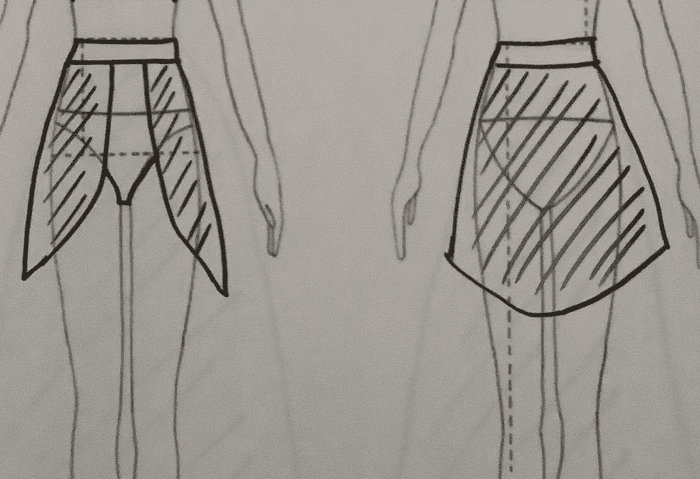 Split Lyrical Skirt Lycra & Power Mesh, integrated pants