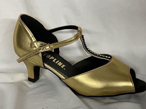 Topline Clare. UK 4 1/2. Gold. 2” heel
