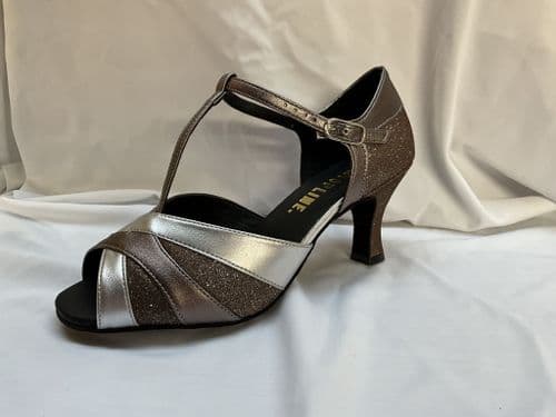 Topline. Emily. UK 5 1/2 gunmetal/bronze. 2 1/2” heel