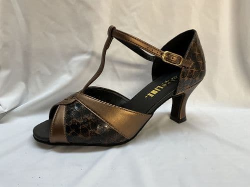 Topline. Jade. UK 6. Sparkle bronze. 2 1/2” heel